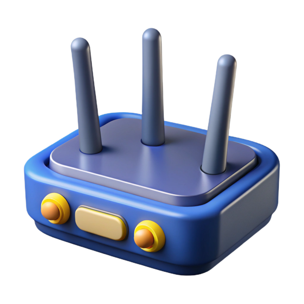 dramatic minimalist Wireless router with antennas detailed png
