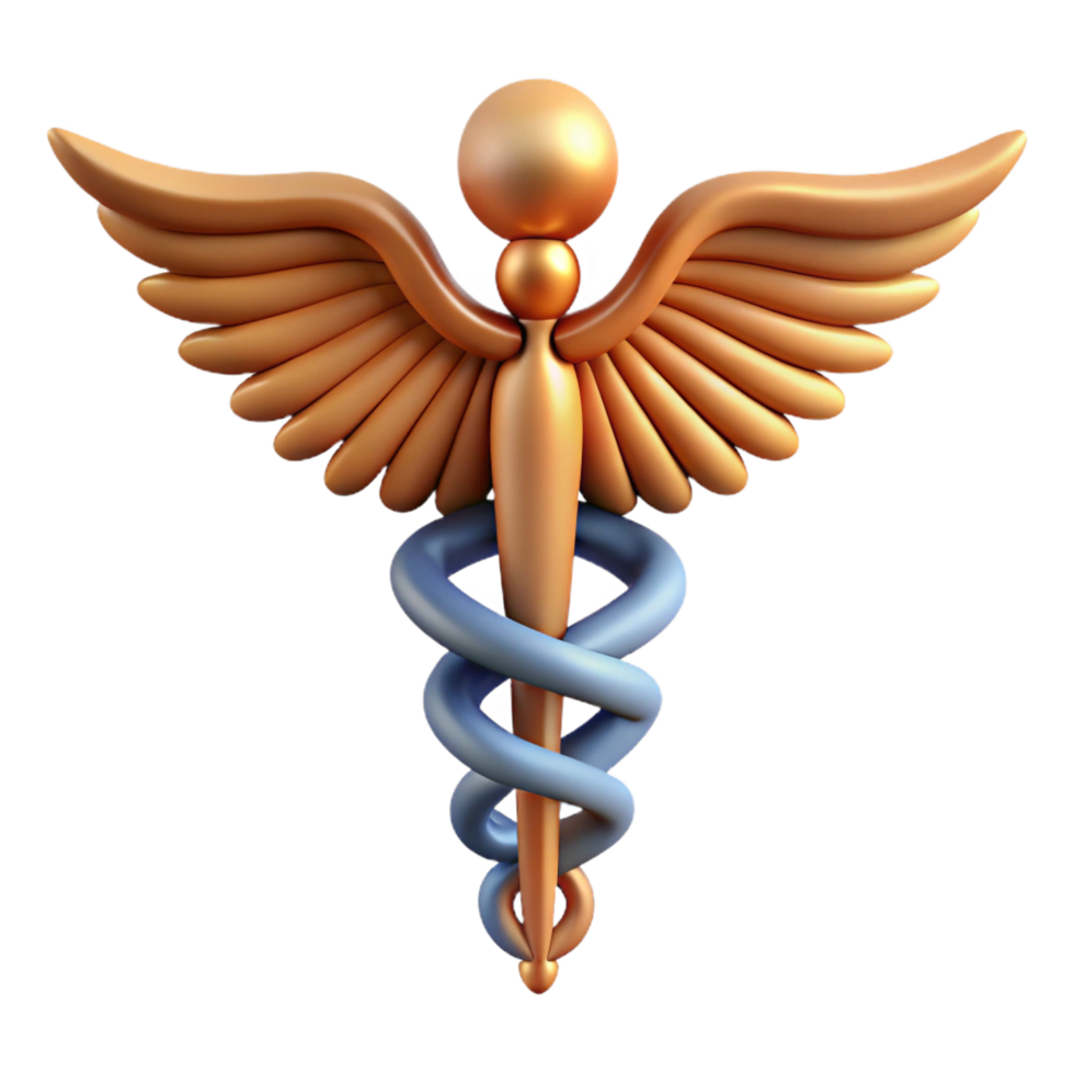 dramatic minimalist Caduceus, Hermes' staff, medical symbol, original png