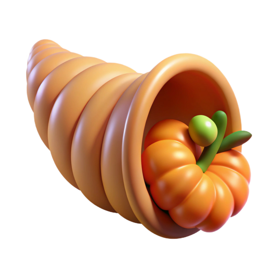 serene traditional Cornucopia, horn of plenty, high quality png