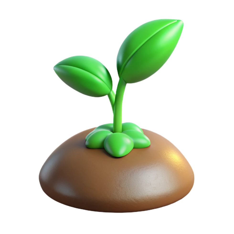 dramatic contemporary Green sprout emerging from seed professional png