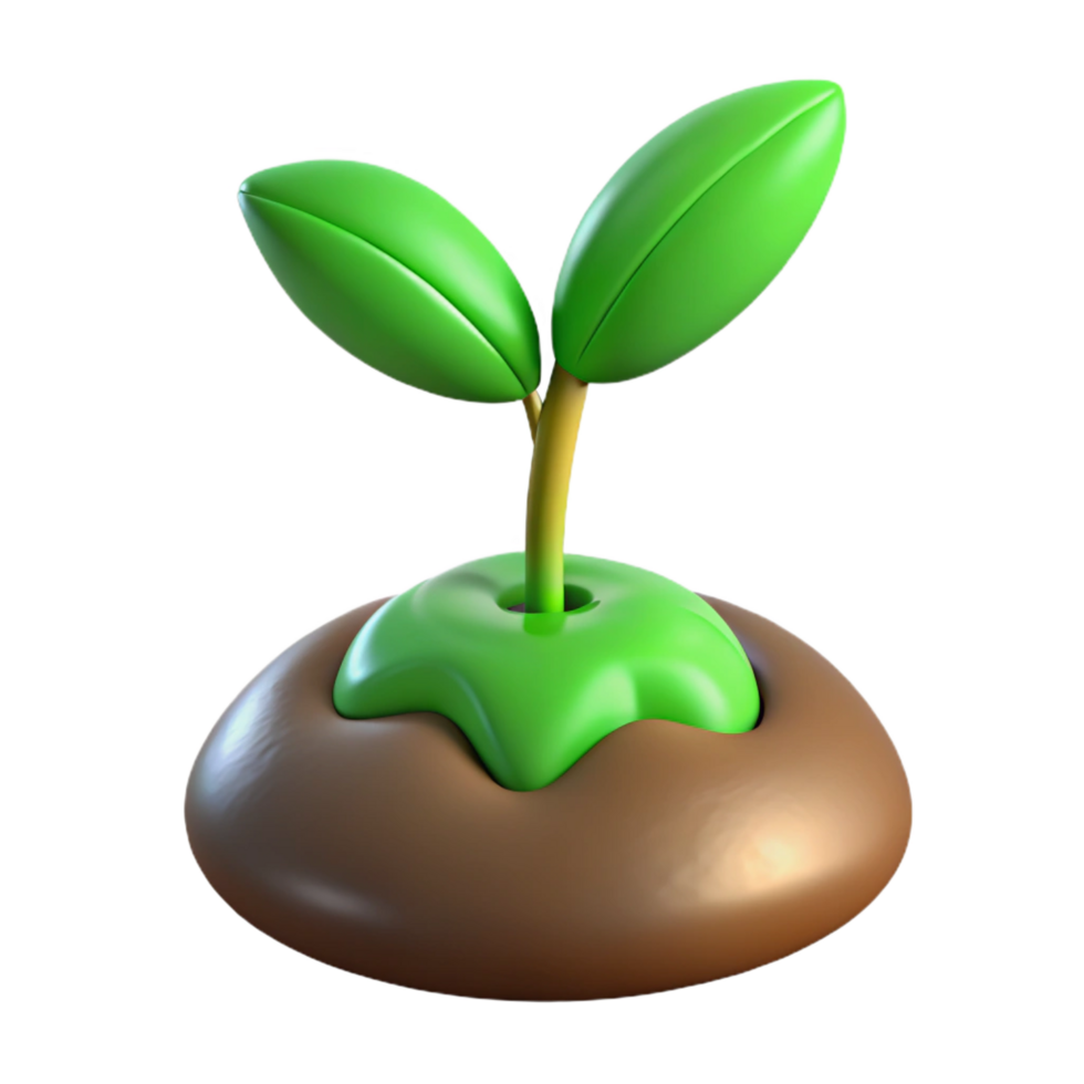 beautiful minimalist Green sprout emerging from seed professional png