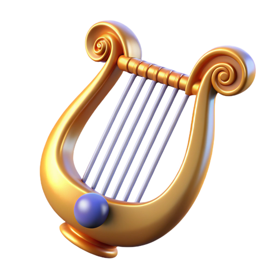 vibrant abstract Lyre of Apollo, original png