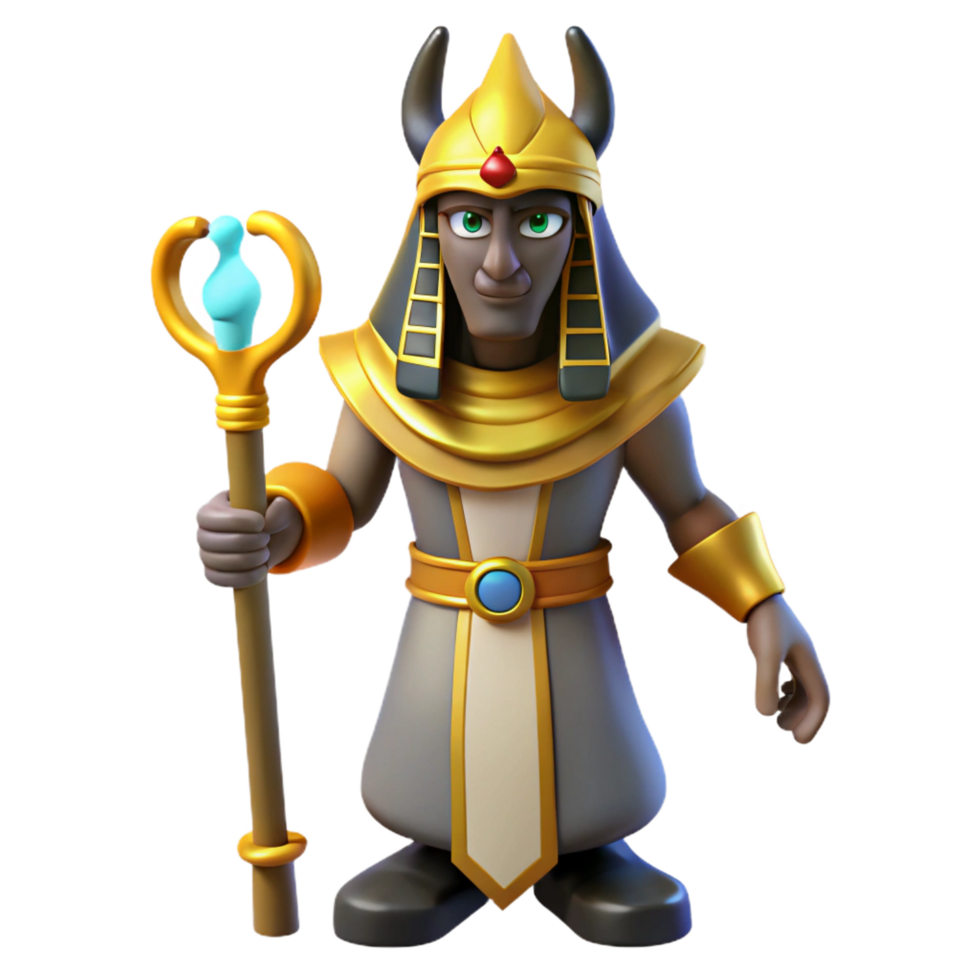 extraordinary traditional Osiris, Egyptian god of the underworld, detailed png