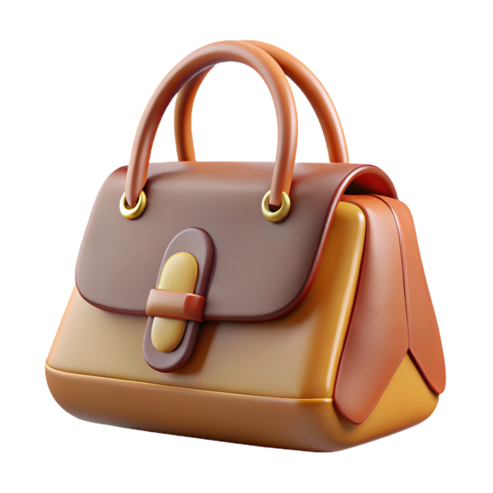 serene classic Leather handbag with shoulder strap, premium png