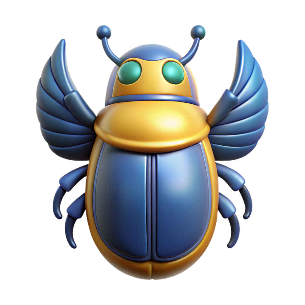 vibrant abstract Scarab beetle, Egyptian symbol of rebirth, authentic png