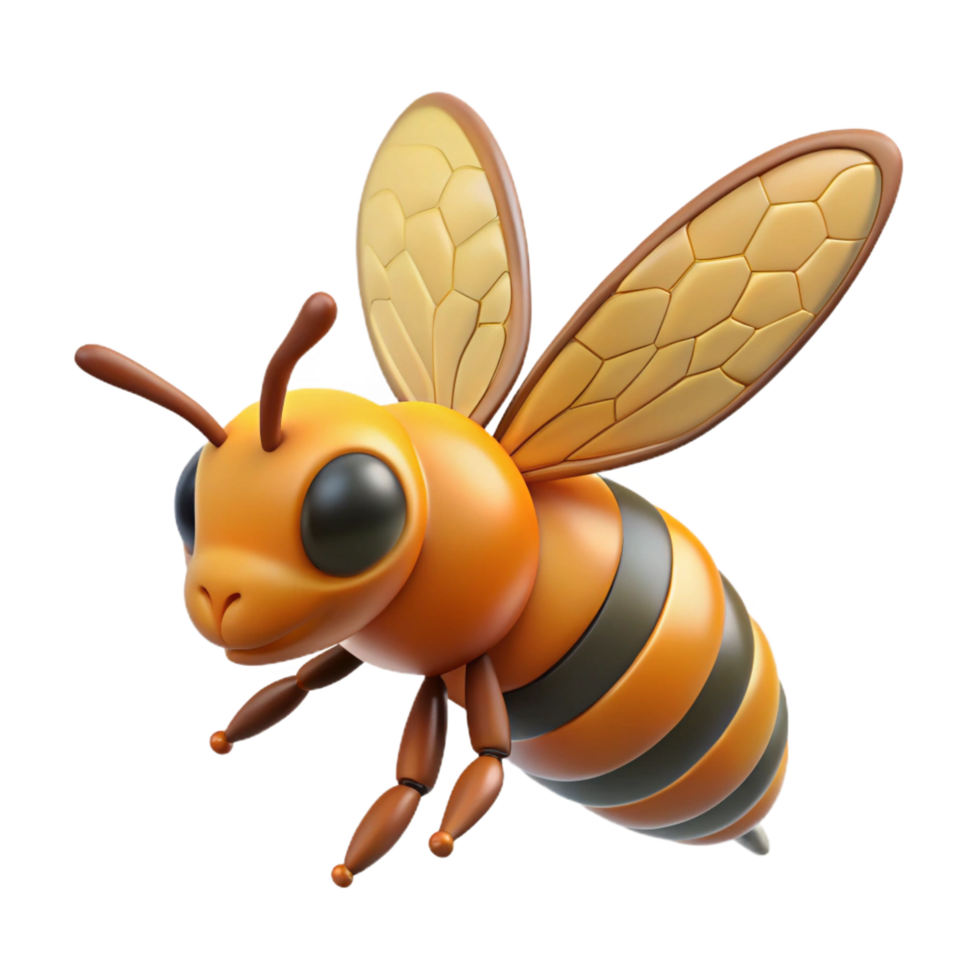 impressive contemporary Honeybee in flight 4K png