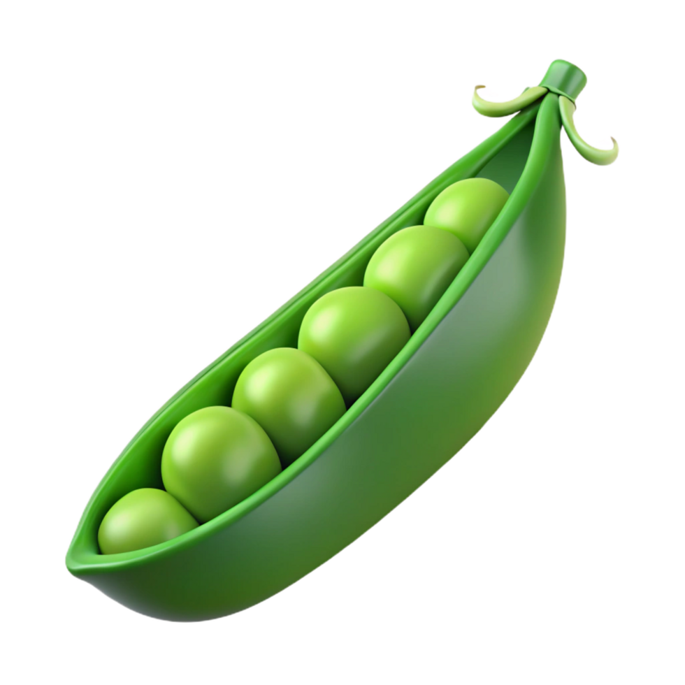 serene minimalist Fresh green pea pod premium png