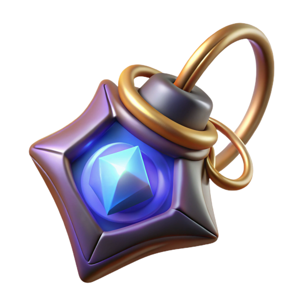 vibrant modern A single, magic amulet, pulsing with energy, professional png