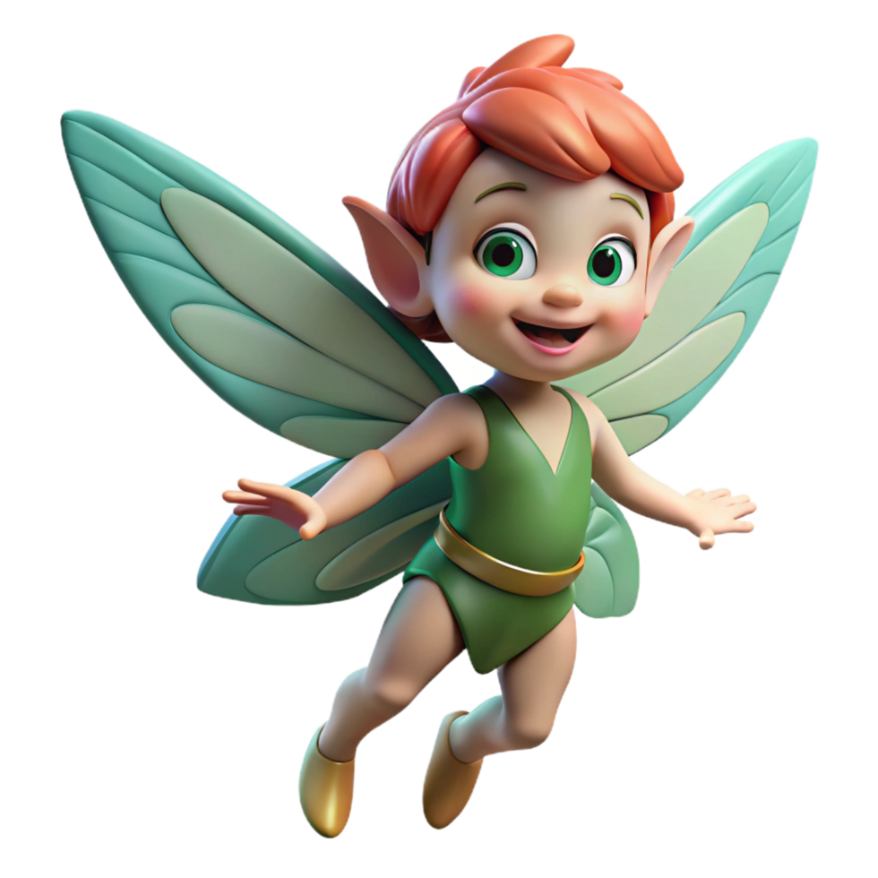 elegant classic A mischievous pixie, fluttering wings, playful expression, original png