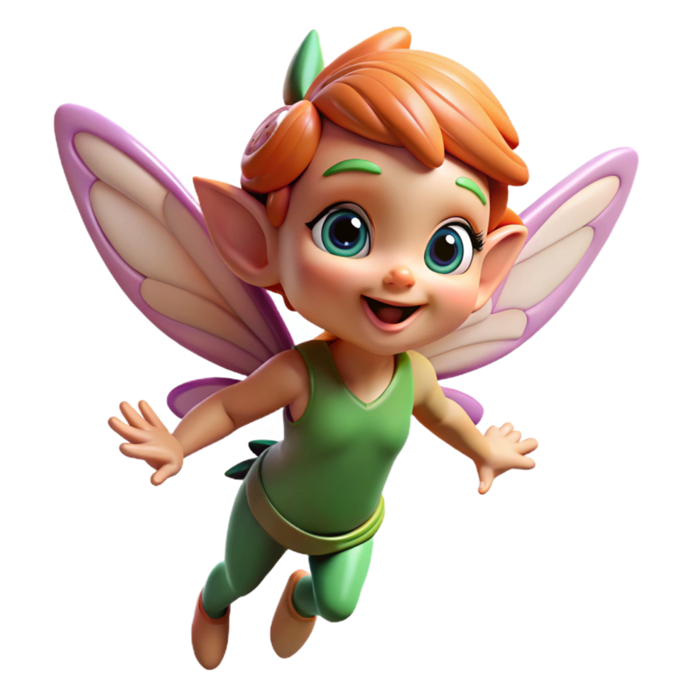 impressive creative A mischievous pixie, fluttering wings, playful expression, high resolution png
