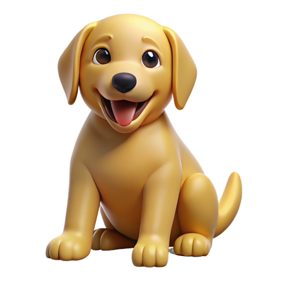 dramatic modern A playful golden retriever puppy, sitting and panting professional png