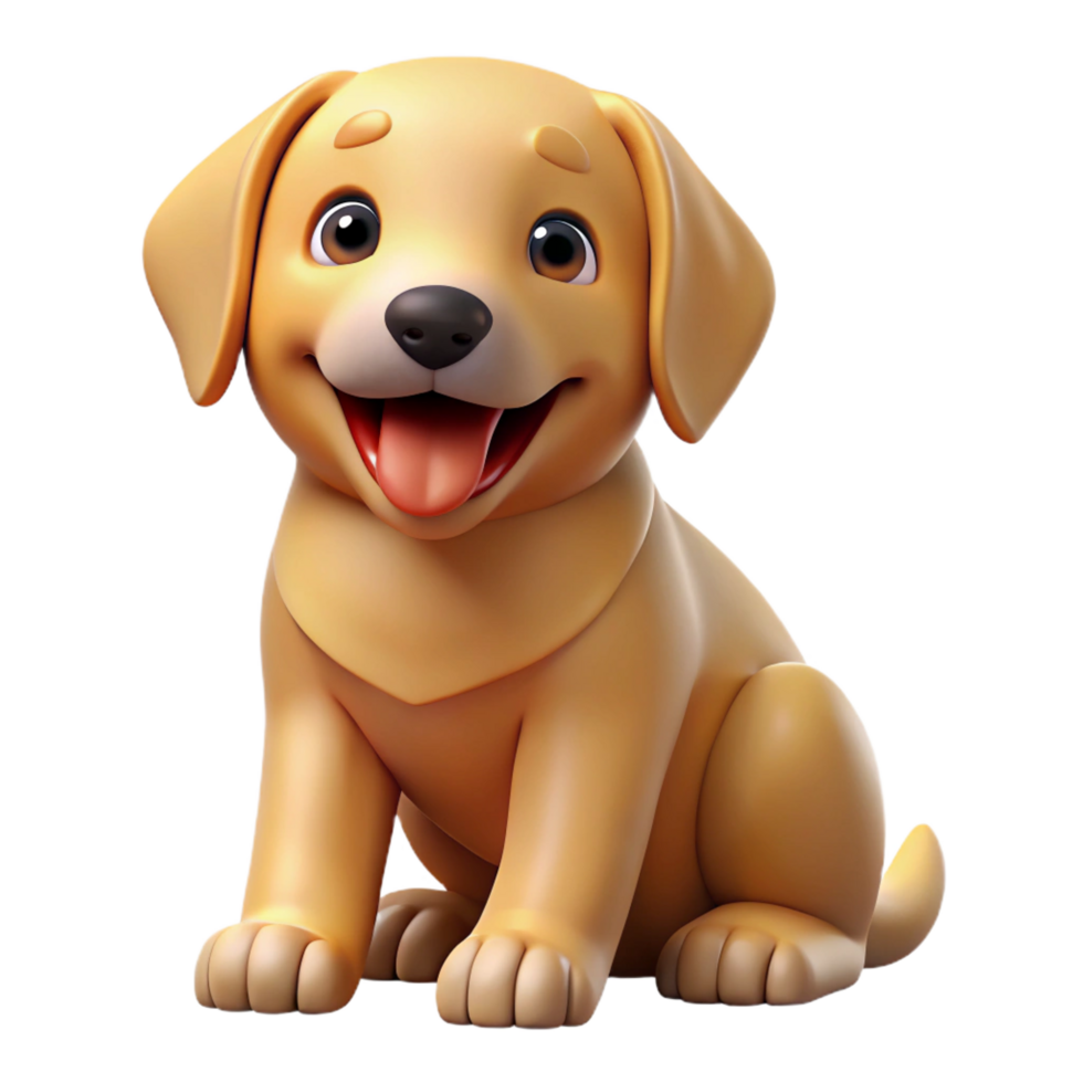 dramatic abstract A playful golden retriever puppy, sitting and panting genuine png