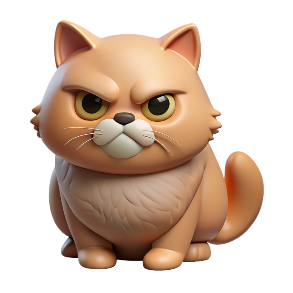 magnificent classic A grumpy Persian cat, with a flat face premium png