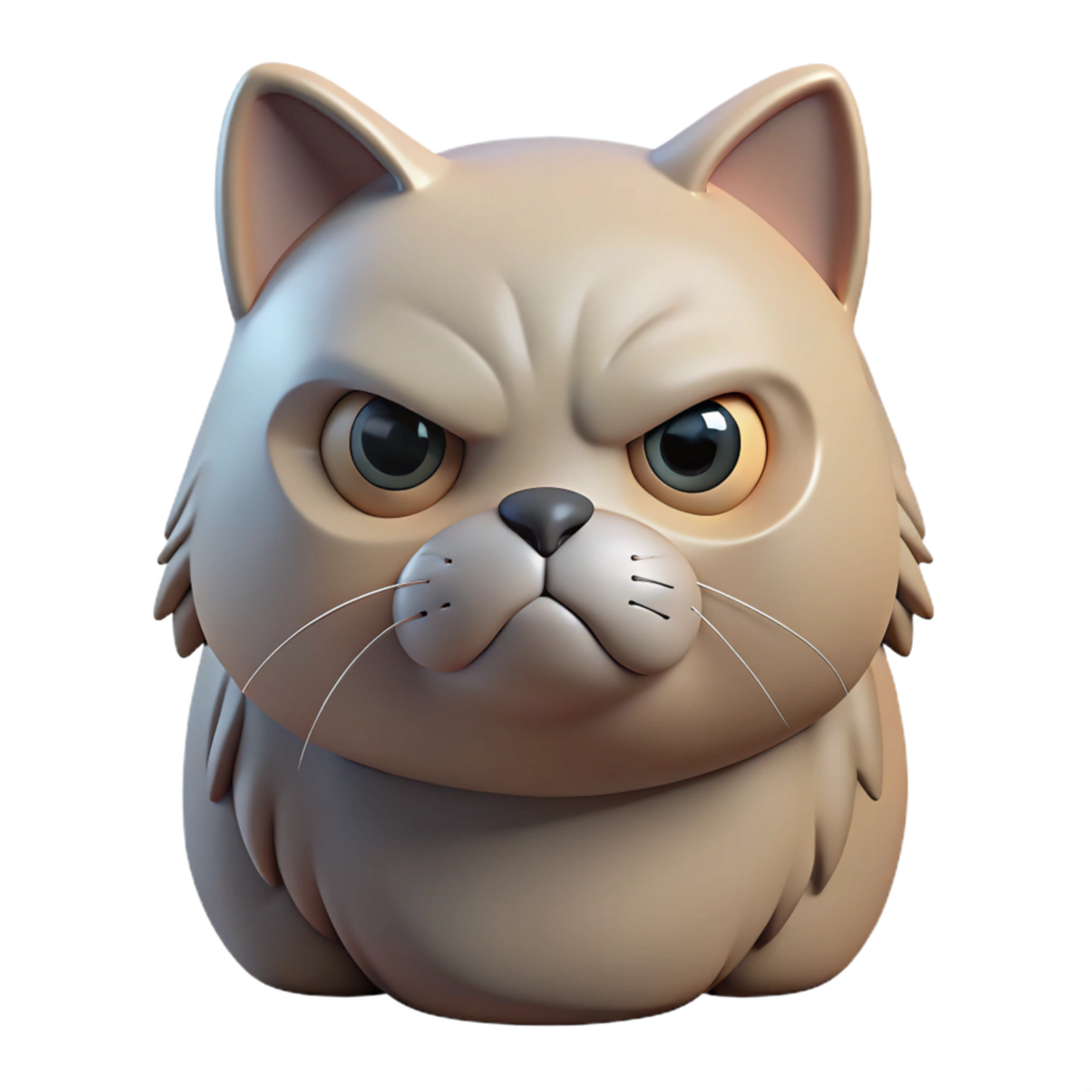 dramatic abstract A grumpy Persian cat, with a flat face authentic png