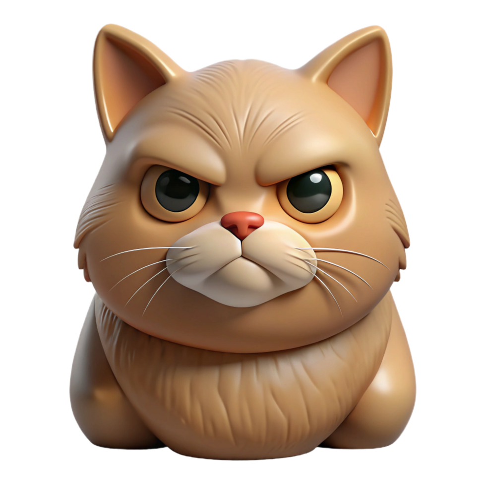 extraordinary rustic A grumpy Persian cat, with a flat face premium png