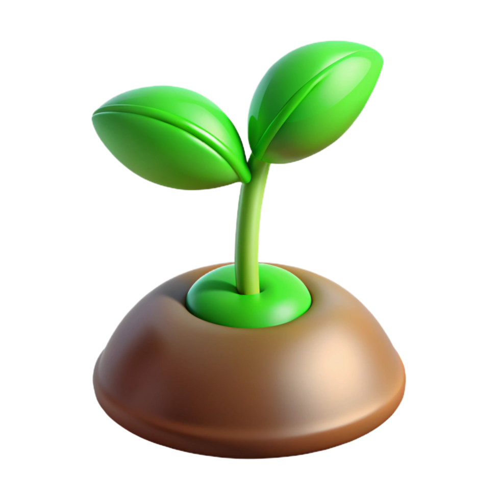 elegant minimalist Green sprout emerging from seed professional png