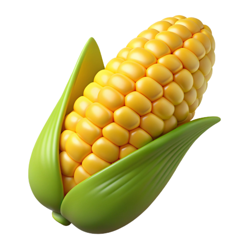 vibrant minimalist Ear of corn, kernels visible exclusive png