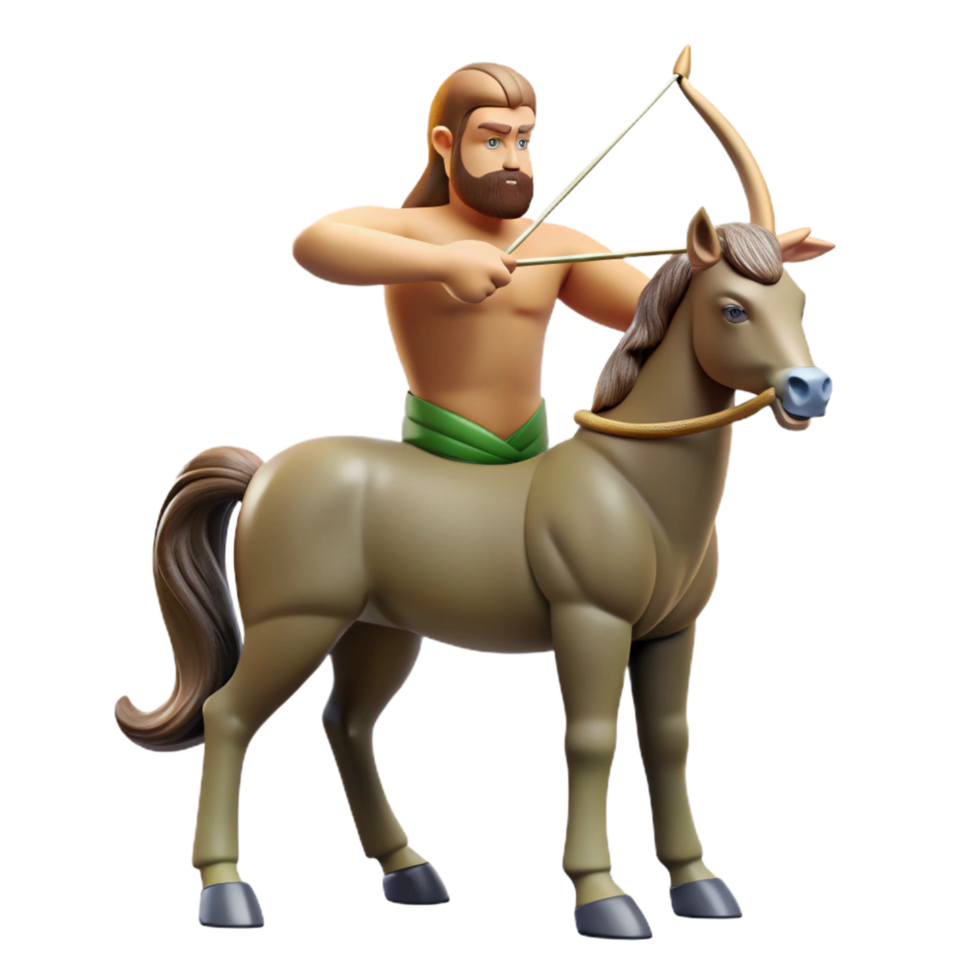 elegant contemporary Centaur, half-human, half-horse, archer, premium png