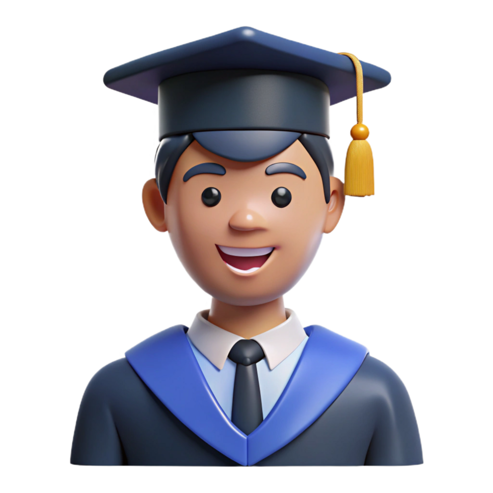 magnificent modern Graduate in cap and gown, graduation portrait, premium png