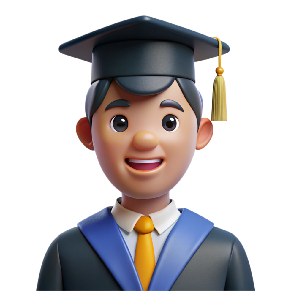 dramatic abstract Graduate in cap and gown, graduation portrait, 4K png