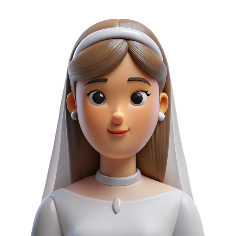 impressive traditional Bride with veil, wedding portrait, authentic png