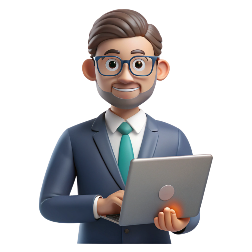 beautiful abstract Programmer with laptop, technology portrait, detailed png