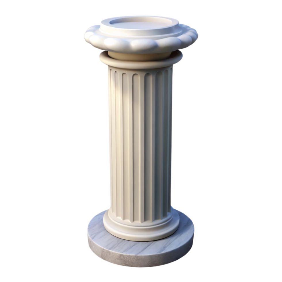 magnificent creative Doric column shaft, fluted, marble, 4K png
