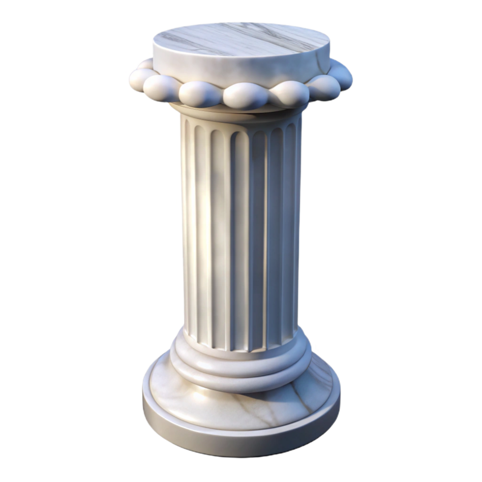 impressive modern Doric column shaft, fluted, marble, premium png