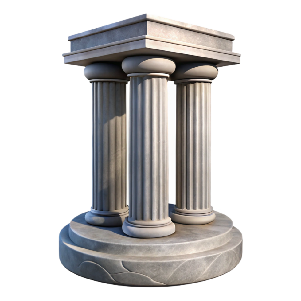 wonderful rustic Ionic column base, stone, weathered, detailed png