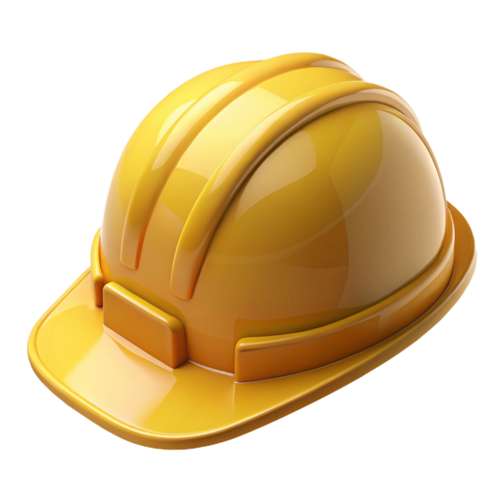 vibrant minimalist Construction helmet, yellow, safety, professional png