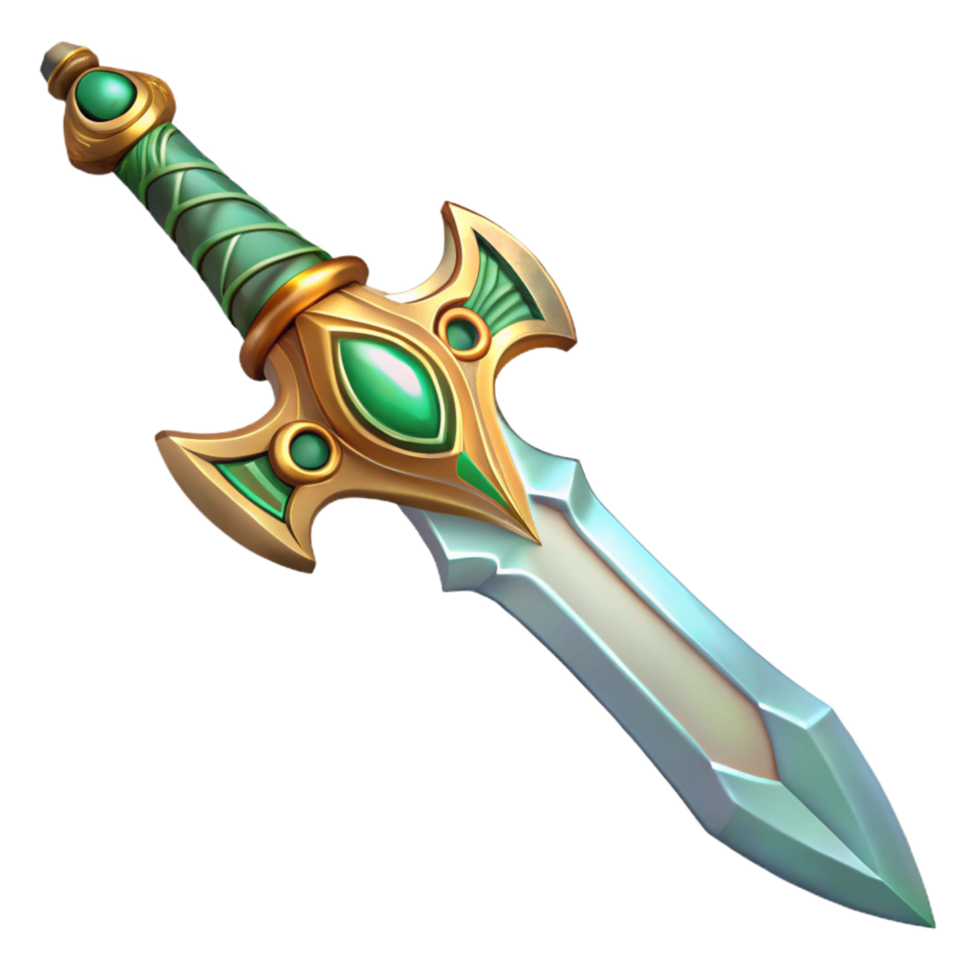 dramatic abstract A single, ornate elven sword with intricate carvings, original png