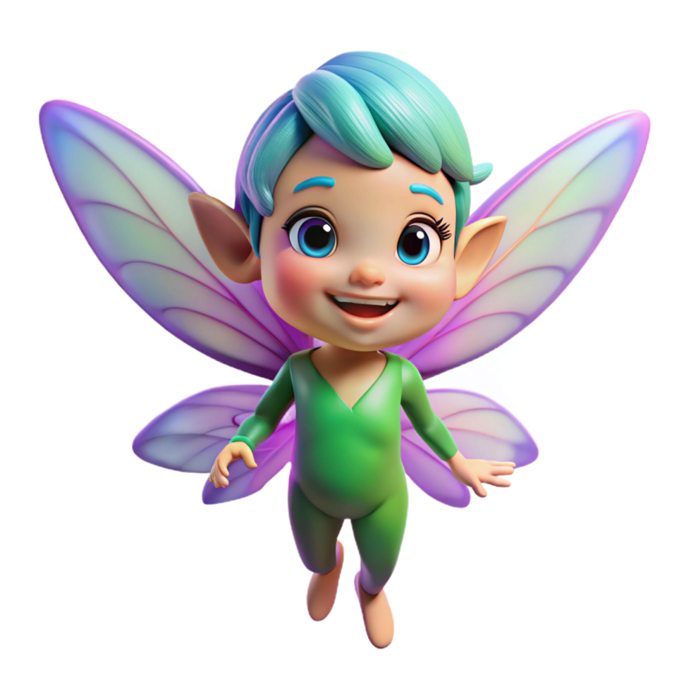 wonderful traditional A mischievous pixie with iridescent wings, genuine png