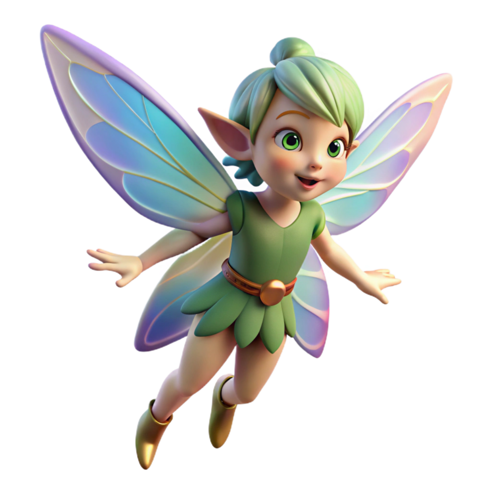 serene abstract A mischievous pixie with iridescent wings, detailed png
