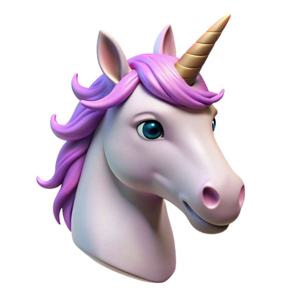 dramatic minimalist A realistic rendering of a unicorn head, professional png