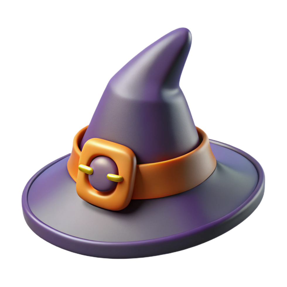 magnificent traditional A cartoon witch's hat with a buckle, high quality png