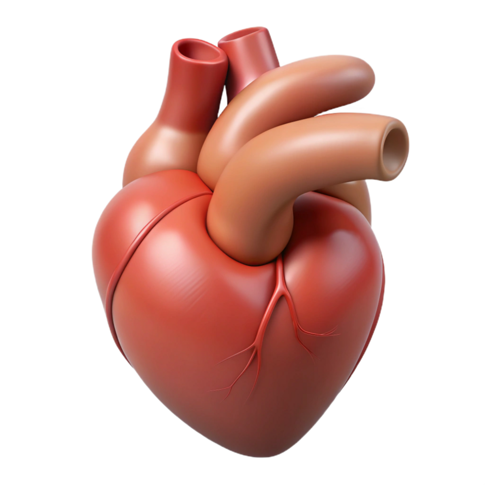 dramatic contemporary A detailed, realistic human heart, high quality png