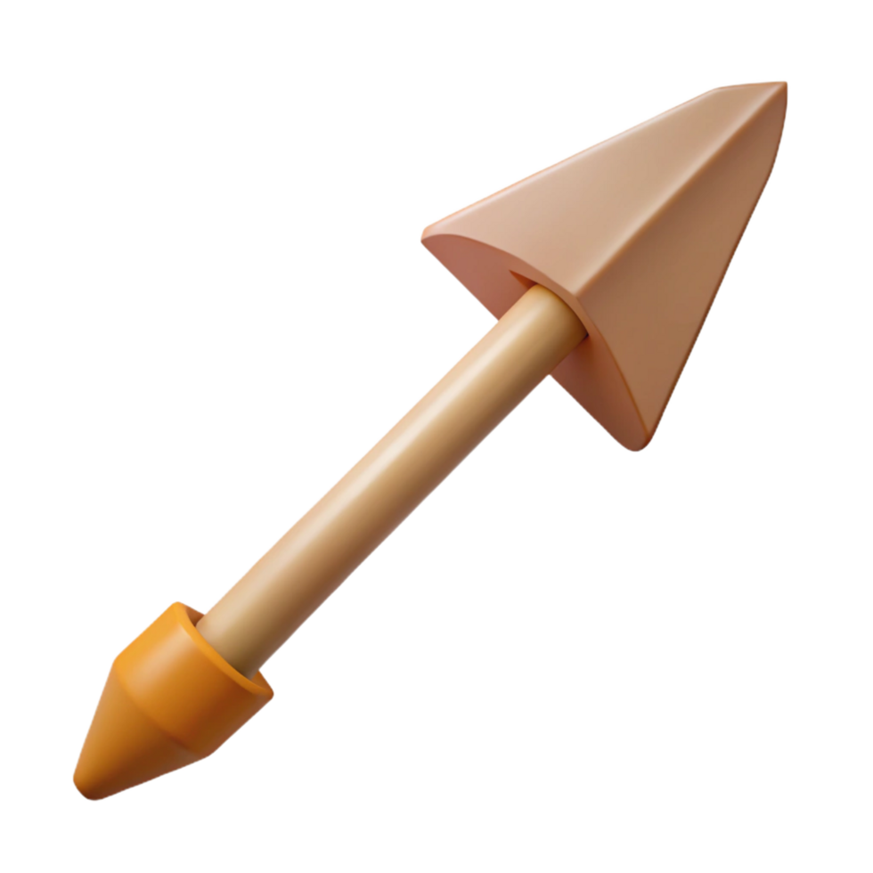 magnificent creative A simple, wooden arrow with a metal tip, professional png