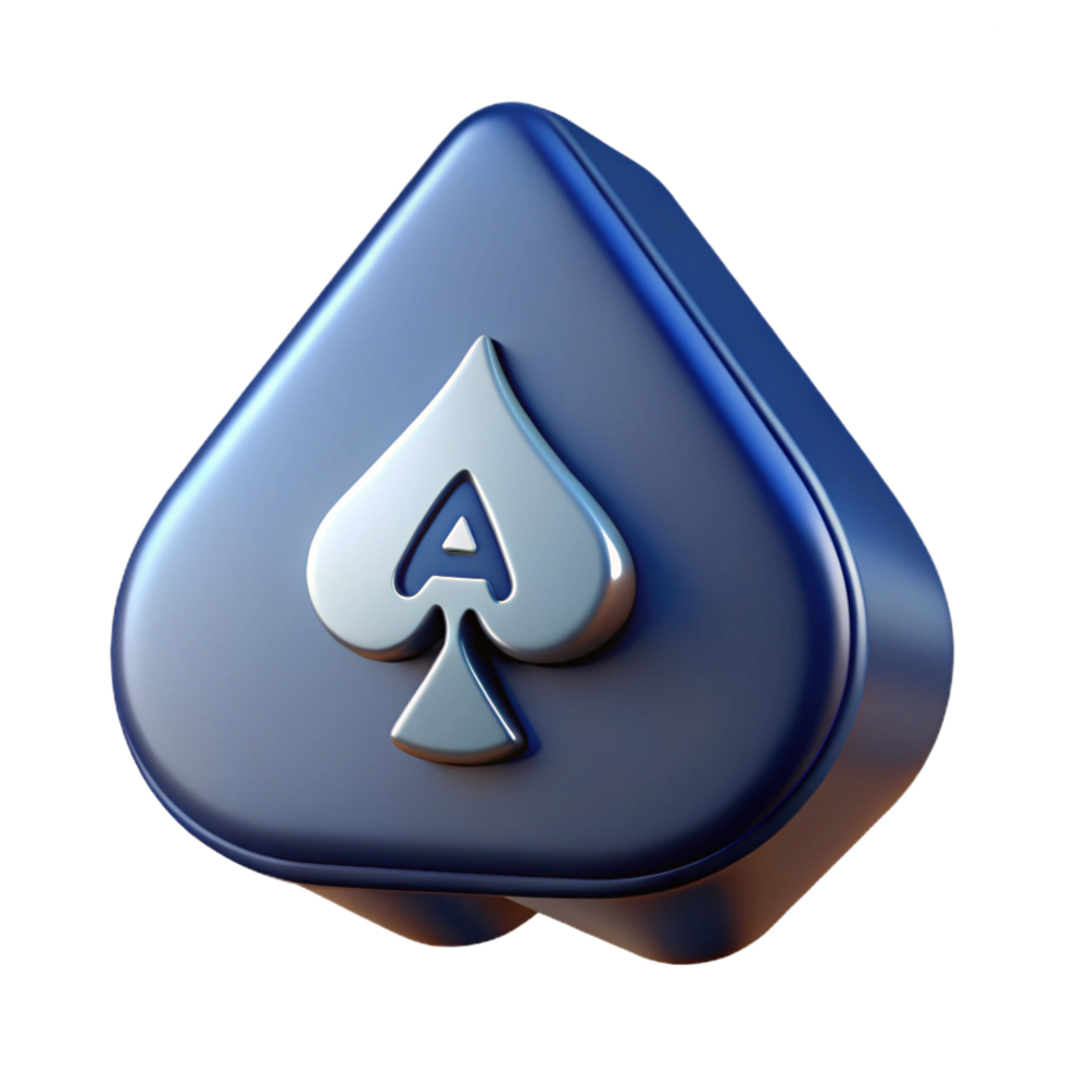 dramatic contemporary A single, stylized playing card, the Ace of Spades, high quality png