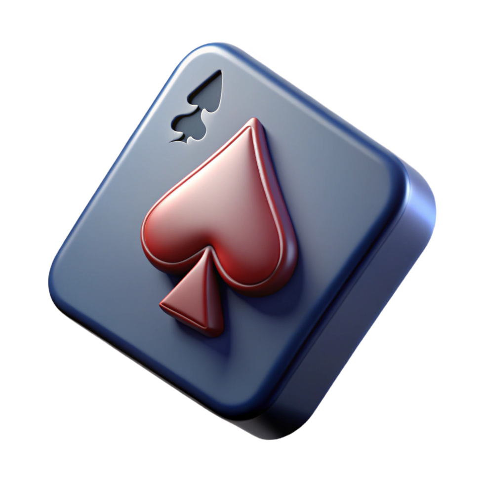 impressive minimalist A single, stylized playing card, the Ace of Spades, high resolution png