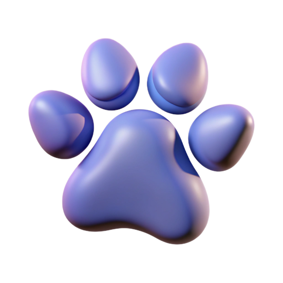 magnificent artistic A single, stylized paw print, high quality png