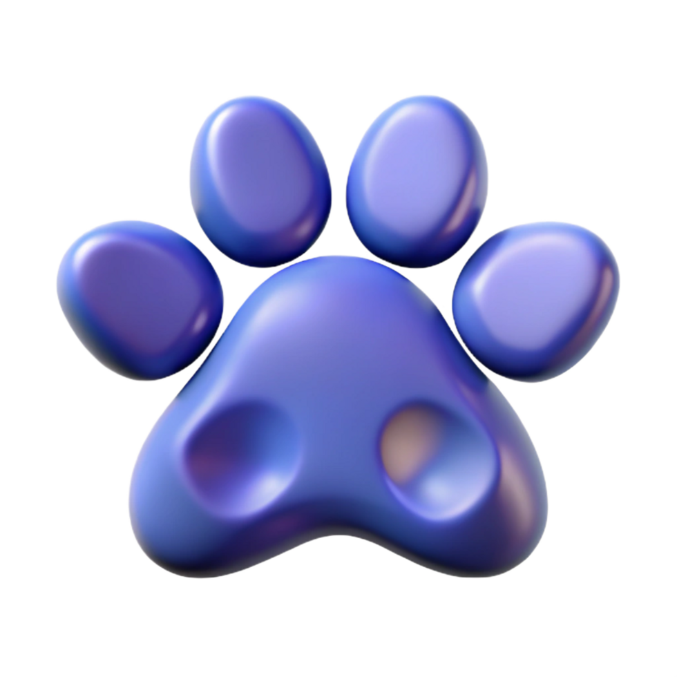 elegant artistic A single, stylized paw print, high quality png