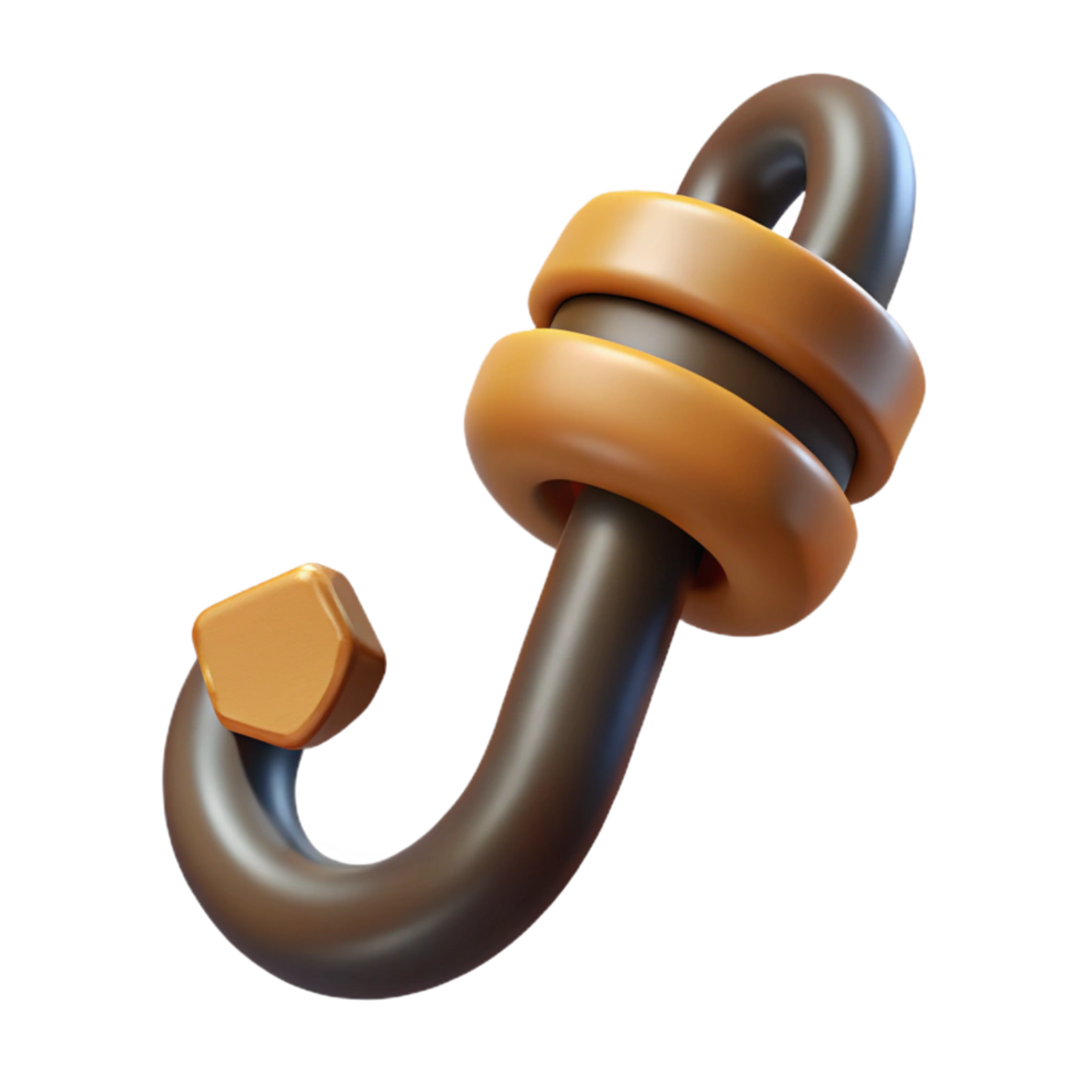 serene creative A cartoon-style pirate hook, premium png