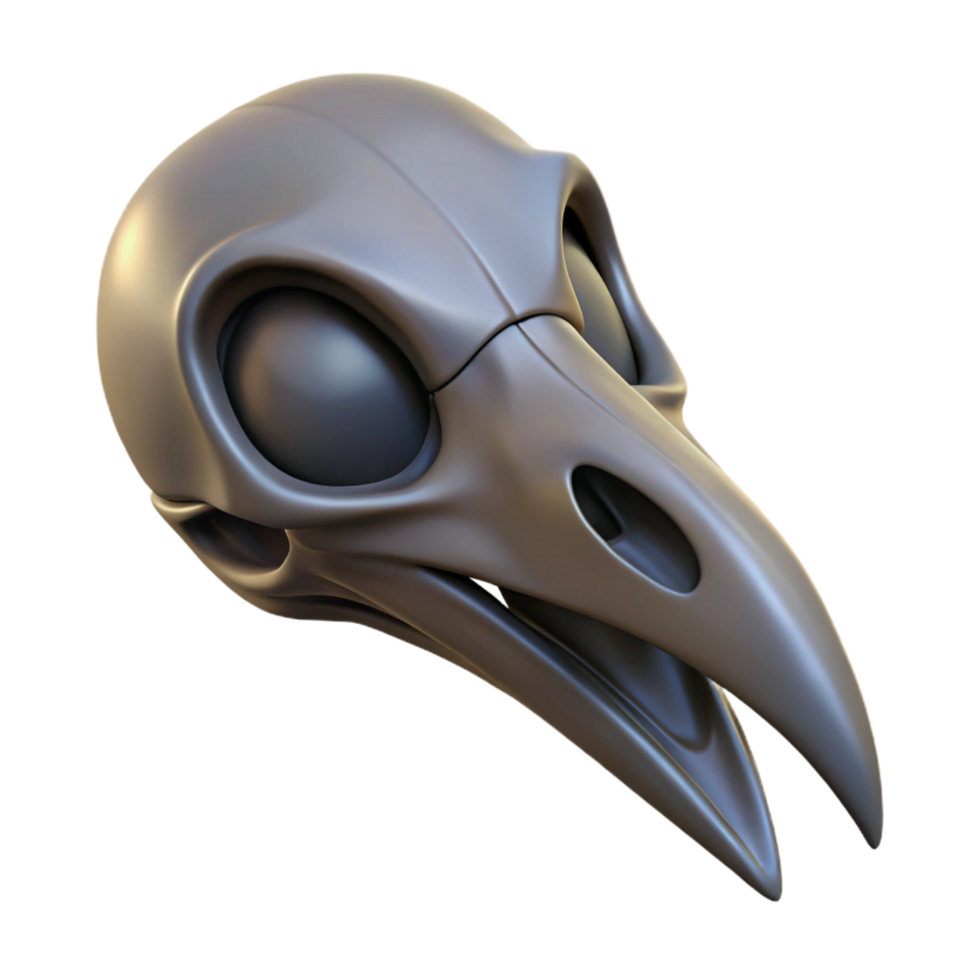 magnificent classic A single, realistic raven skull, original png