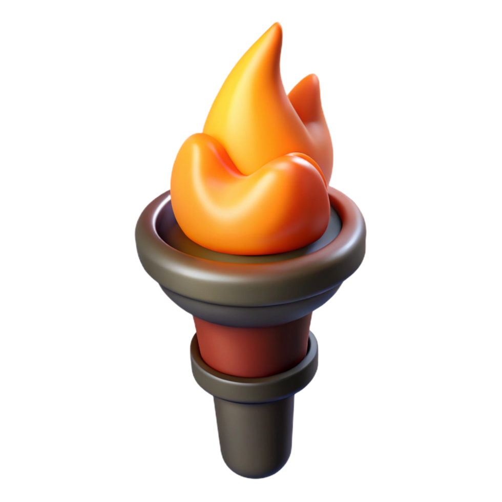 stunning rustic A stylized, burning torch with dripping wax, original png