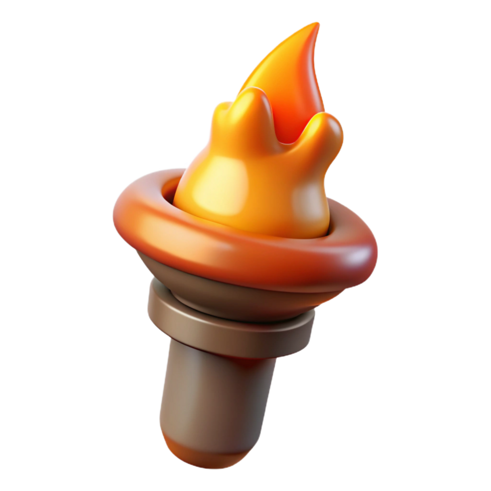 vibrant rustic A stylized, burning torch with dripping wax, 4K png
