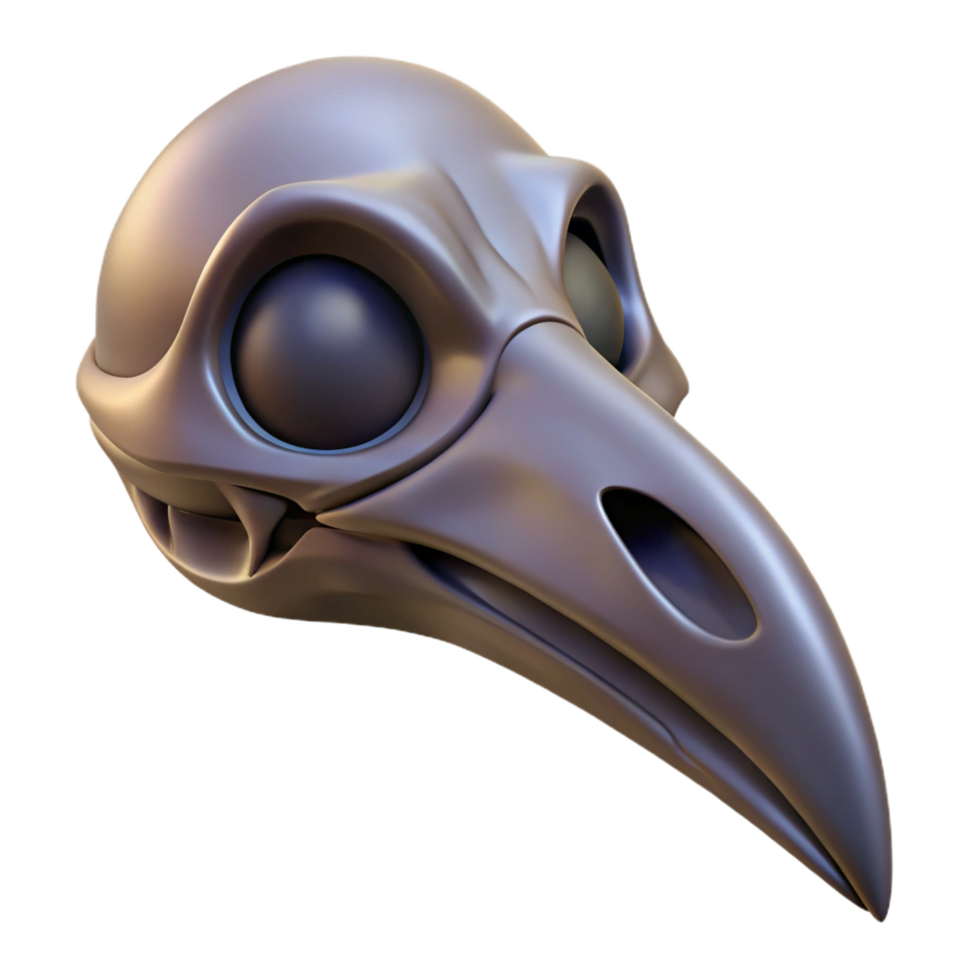 magnificent modern A single, realistic raven skull, genuine png
