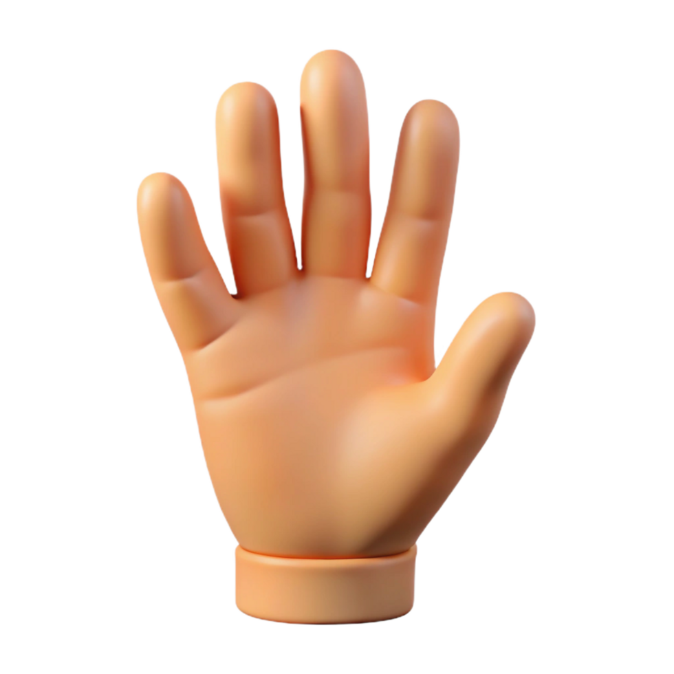 serene abstract A single, realistic human hand, open palm, high quality png