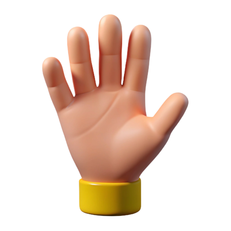 extraordinary abstract A single, realistic human hand, open palm, high quality png
