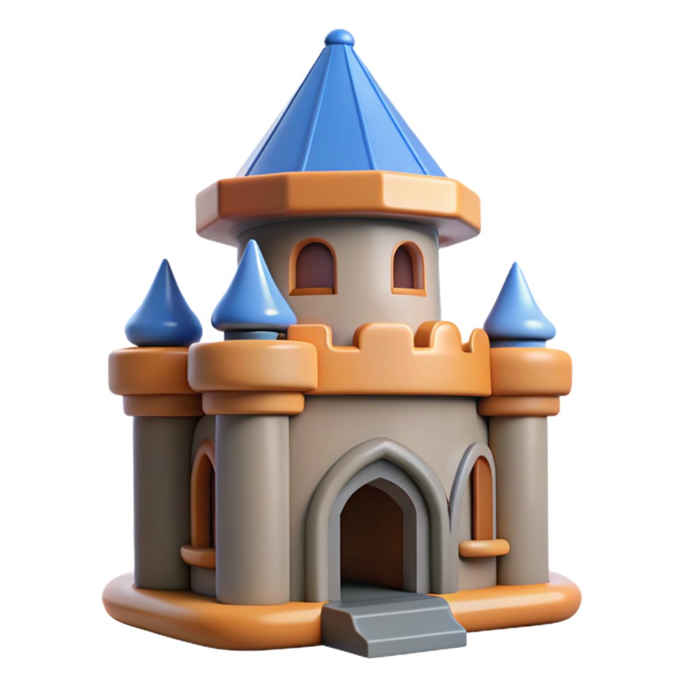 stunning traditional A cartoon-style castle turret, detailed png