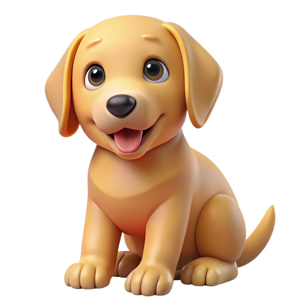 magnificent vintage A playful golden retriever puppy, sitting, tilting its head detailed png